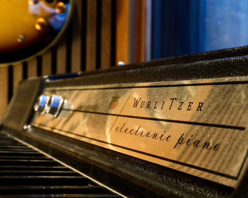Close-up of a Wurlitzer electronic piano in the studio. Close-up of a Wurlitzer electronic piano in the studio.